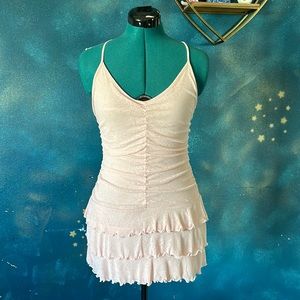 Pink ruffles mini dress